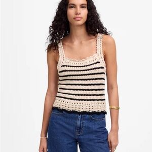 Madewell Crochet-Stitch Cotton Sweater Tank